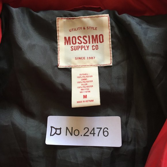 Mossimo Supply Co Women's Medium Red Puffer Jacket with Full Zip-Up Mock Neck - Picture 13 of 13